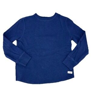 Gap Thermal Knit Tee Boy's Small 6-7 Long Sleeve T-Shirt Navy Blue
